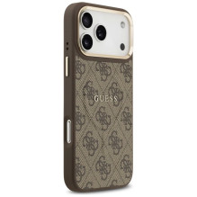 Dėklas Guess PU Leather 4G Gold Frame MagSafe Apple iPhone 17 Pro rudas Dėklas Guess PU Leather 4G Gold Frame MagSafe Apple iPhone 17 Pro rudas