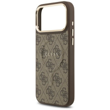 Dėklas Guess PU Leather 4G Gold Frame MagSafe Apple iPhone 17 Pro rudas Dėklas Guess PU Leather 4G Gold Frame MagSafe Apple iPhone 17 Pro rudas