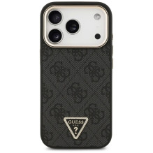 Dėklas Guess PU Leather 4G Strass Triangle Logo Gold Frame MagSafe Apple iPhone 17 Pro Max juodas Dėklas Guess PU Leather 4G Strass Triangle Logo Gold Frame MagSafe Apple iPhone 17 Pro Max juodas