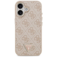 Case Guess PU Leather 4G Strass Triangle Logo Gold Frame MagSafe Apple iPhone 17 pink Case Guess PU Leather 4G Strass Triangle Logo Gold Frame MagSafe Apple iPhone 17 pink