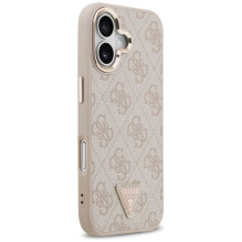 Case Guess PU Leather 4G Strass Triangle Logo Gold Frame MagSafe Apple iPhone 17 pink Case Guess PU Leather 4G Strass Triangle Logo Gold Frame MagSafe Apple iPhone 17 pink