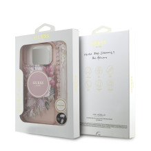 Case Guess IML Flowers Strap MagSafe Apple iPhone 17 Pro Max pink Case Guess IML Flowers Strap MagSafe Apple iPhone 17 Pro Max pink