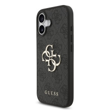 Dėklas Guess PU 4G Metal Logo Apple iPhone 17 pilkas Dėklas Guess PU 4G Metal Logo Apple iPhone 17 pilkas