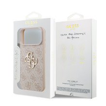 Dėklas Guess PU 4G Metal Logo Apple iPhone 17 Pro Max rožinis