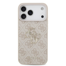 Dėklas Guess PU 4G Metal Logo Apple iPhone 17 Pro Max rožinis