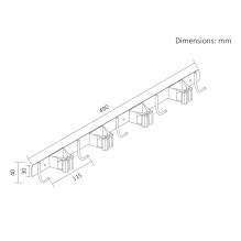 Garden Tool Organizer - Maclean MC-184, Wall Mounted, 20 kg Load, 49 cm Garden Tool Organizer - Maclean MC-184, Wall Mounted, 20 kg Load, 49 cm