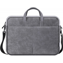 Laptop Bag - Defender 15.6' Hard Leather Grey