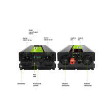 Green Cell Voltage converter PowerInverter LCD 24 V 3000W / 60000W Car converter with display - pure sine power adapter Green Cell Voltage converter PowerInverter LCD 24 V 3000W / 60000W Car converter with display - pure sine power adapter