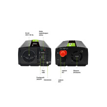 „Green Cell PowerInverter“ LCD 12 V 500 W / 10000 W automobilio keitiklis su ekranu – gryna sinusoidė