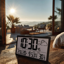 GreenBlue GB218 Extra Large LCD Wall Clock with Weather Station Temperature and Date Display GreenBlue GB218 Extra Large LCD Wall Clock with Weather Station Temperature and Date Display