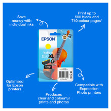 Epson 250XL Violin Claria Photo HD rašalo kasetė Epson 250XL Violin Claria Photo HD rašalo kasetė