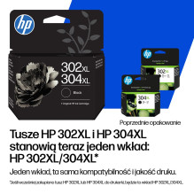 Rašalo kasetė - HP 302 / 304 Juoda Original, 120 Puslapių Rašalo kasetė - HP 302 / 304 Juoda Original, 120 Puslapių