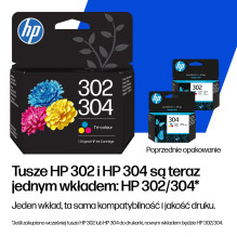 Rašalo kasetė - HP 302 / 304 Juoda Original, 120 Puslapių Rašalo kasetė - HP 302 / 304 Juoda Original, 120 Puslapių