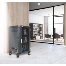 Manhattan Nešiojamojo kompiuterio įkrovimo vežimėlis / vežimėlis per AC adapterį (ES) 30-bay, Įdiekite įrenginio AC adap Manhattan Nešiojamojo kompiuterio įkrovimo vežimėlis / vežimėlis per AC adapterį (ES) 30-bay, Įdiekite įrenginio AC adap