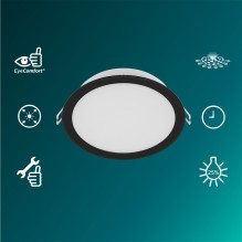 Recessed Philips LED luminaire, 16.5W, 3000K, Ø16.5, black
