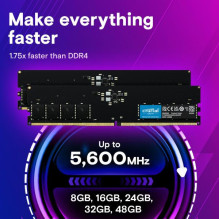 DDR5 8GB PC 5600 CL46 Crucial mažmeninė prekyba DDR5 8GB PC 5600 CL46 Crucial mažmeninė prekyba