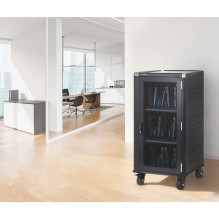 Manhattan Laptop Charging Cabinet Trolley / Cart via USB-C 65W 16" 30-bay, Suitable for USB-C laptops (to 16") Manhattan Laptop Charging Cabinet Trolley / Cart via USB-C 65W 16" 30-bay, Suitable for USB-C laptops (to 16")
