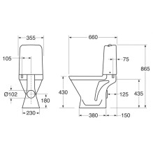 Gustavsberg Nordic 3 WC Horizontal White with Lid