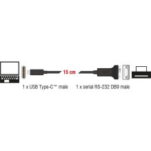 DELOCK Adapteris USB Type-C 1 x Serial DB9 RS-232