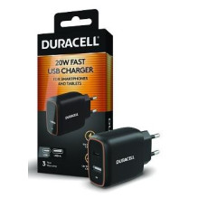MOBILIOJO TELEFONO ĮKROVIKLIS, SIENINIS 20W / JUODAS DRACUSB19-EU DURACELL