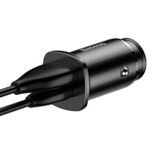 Car Charger - Baseus Square 30W PPS QC4.0 PD3.0 Dual Port USB Black Car Charger - Baseus Square 30W PPS QC4.0 PD3.0 Dual Port USB Black