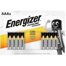 Baterija - Energizer AAA Power 8BL 1.5V Alkalinės Baterijos 8 vnt. Baterija - Energizer AAA Power 8BL 1.5V Alkalinės Baterijos 8 vnt.