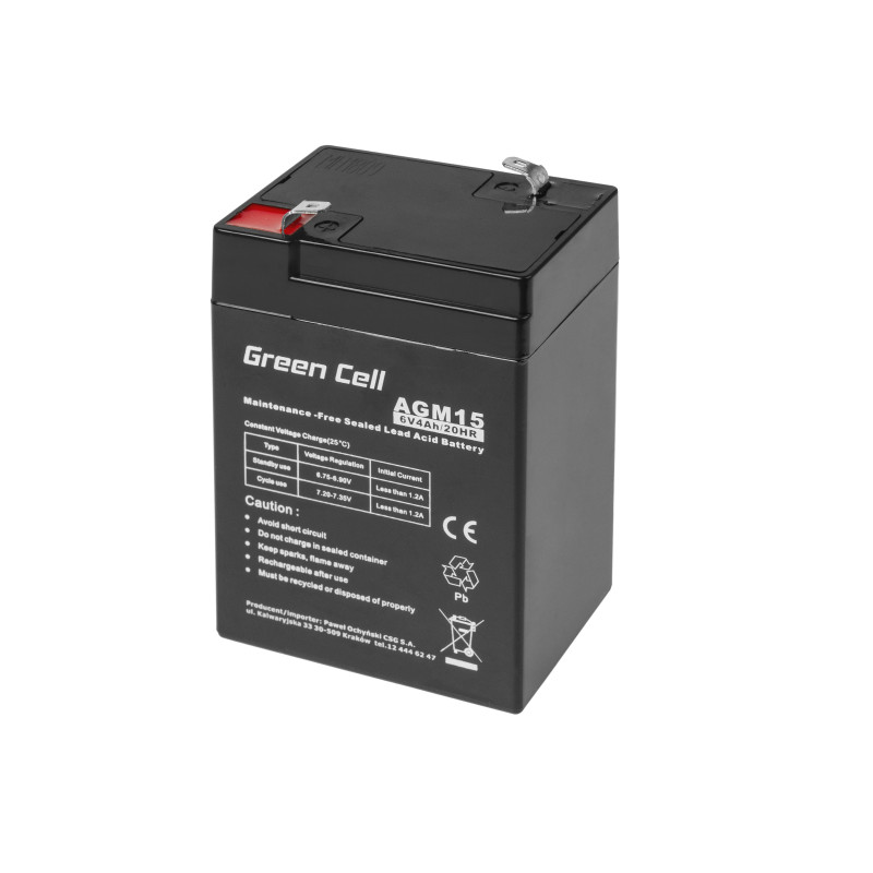 Green Cell AGM Battery 6V 4Ah