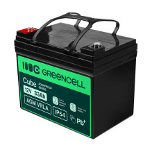 Green Cell Cube AGM VRLA IP54 12V 33Ah maintenance-free battery for lawnmowers, scooters, boats and wheelchairs Green Cell Cube AGM VRLA IP54 12V 33Ah maintenance-free battery for lawnmowers, scooters, boats and wheelchairs