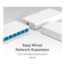 TP-Link Mercusys MS108 8-Port 10 / 100Mbps Desktop Switch TP-Link Mercusys MS108 8-Port 10 / 100Mbps Desktop Switch