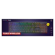 Trust GXT 868 Torix žaidimų klaviatūra, belaidė, USB, RF, Bluetooth, QWERTY, JAV anglų, juoda Trust GXT 868 Torix žaidimų klaviatūra, belaidė, USB, RF, Bluetooth, QWERTY, JAV anglų, juoda