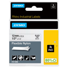Dymo Rhino Band IND, Nylon 12 mm x 3,5 m schwarz auf wei