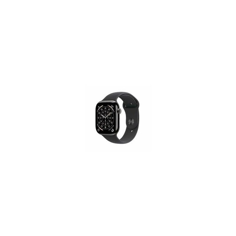 APPLE WATCH SERIES 11 GPS + CELLULAR 42MM NATURAL TITANIUM korpusas su STONE GREY sportine apyranke S / M