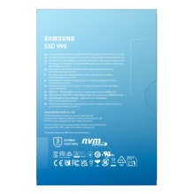 SSD, SAMSUNG, 990, 2 TB, M.2, PCI Express 4.0, NVMe Taip, Įrašymo greitis 6450 MB/s, Skaitymo greitis 7250 MB/s, MTBF 15