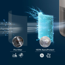 Oro Valytuvas - Philips Series 900 AC0921 / 14, HEPA Filtras, 250 m³ / h, Turbo Oro Valytuvas - Philips Series 900 AC0921 / 14, HEPA Filtras, 250 m³ / h, Turbo