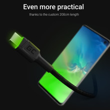 USB Cable - Green Cell KABGC13 2 m, USB A to USB C, Black USB Cable - Green Cell KABGC13 2 m, USB A to USB C, Black
