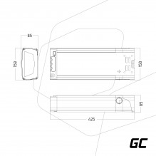 Green Cell® elektroninio dviračio akumuliatorius 36V 20Ah ličio jonų galinis stovas su įkrovikliu