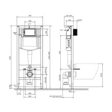 Hanging toilet set concealed Cersanit S701-756, 20x41 cm Hanging toilet set concealed Cersanit S701-756, 20x41 cm