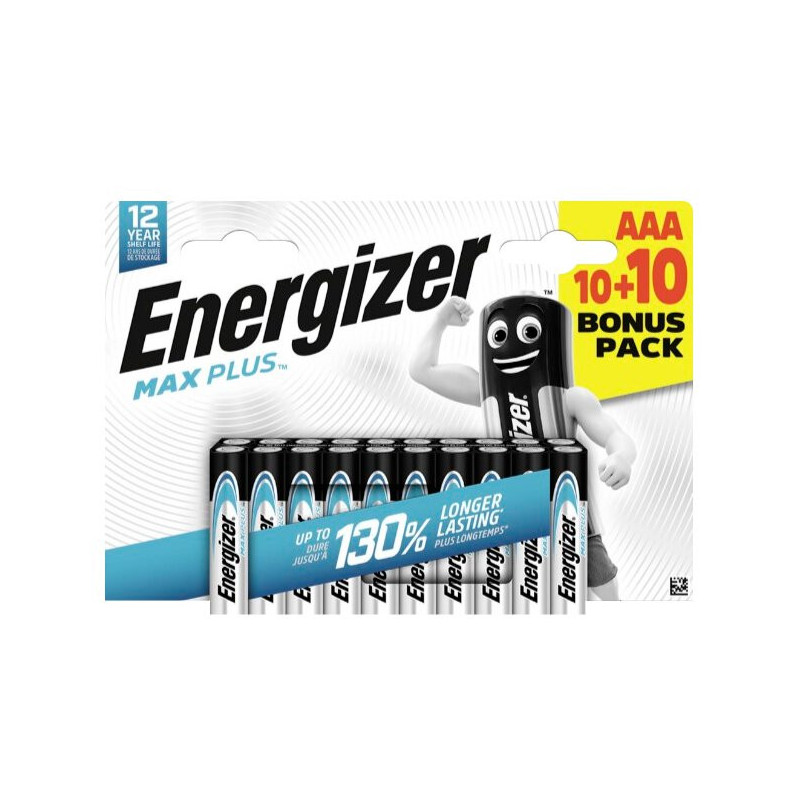 Baterija - Energizer Max Plus LR03, 20 vnt.