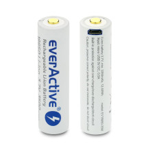 Baterija - EverActive 18650 3 500 mAh Li-Ion Įkraunama Su Micro USB, Balta