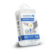 Baterija - EverActive 18650 3 500 mAh Li-Ion Įkraunama Su Micro USB, Balta