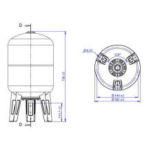 Vertikalioji hidroforo talpykla Varem US050362CS0A2000, 50 l