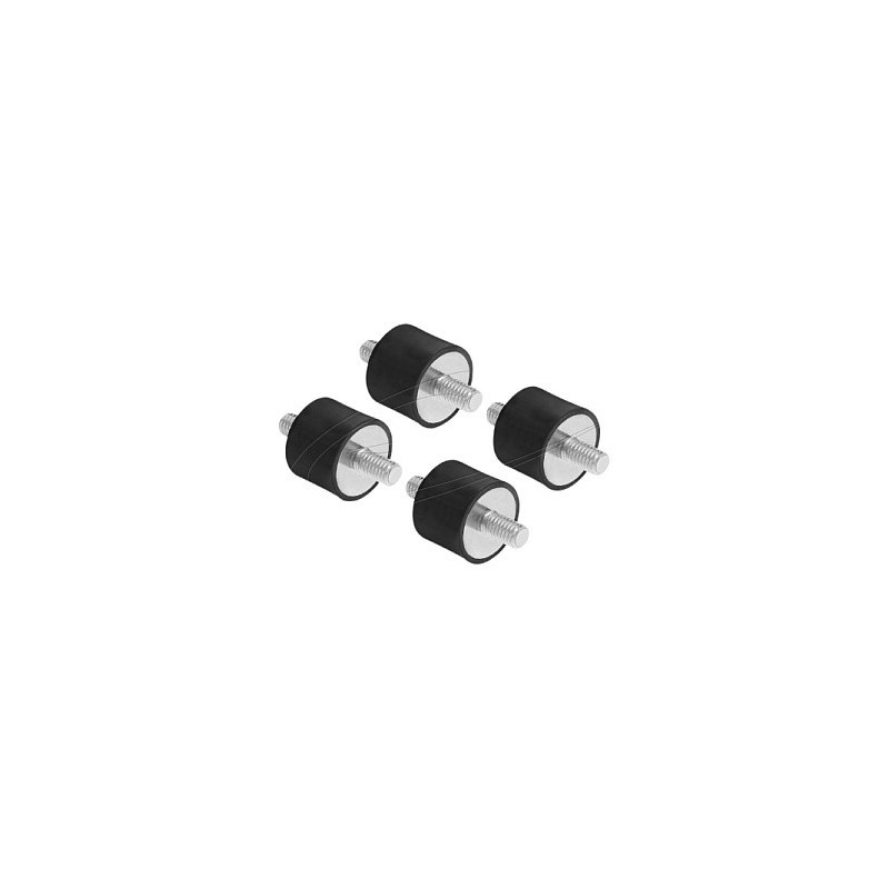 Delock vibration damper M6 x 1 mm D 20 x H 15 mm with 2 x external threads, 4 pieces, black