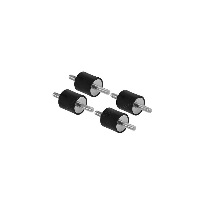 Delock vibration damper M4 x 0.7 mm D 15 x H 15 mm with 2 x external threads, 4 pieces, black