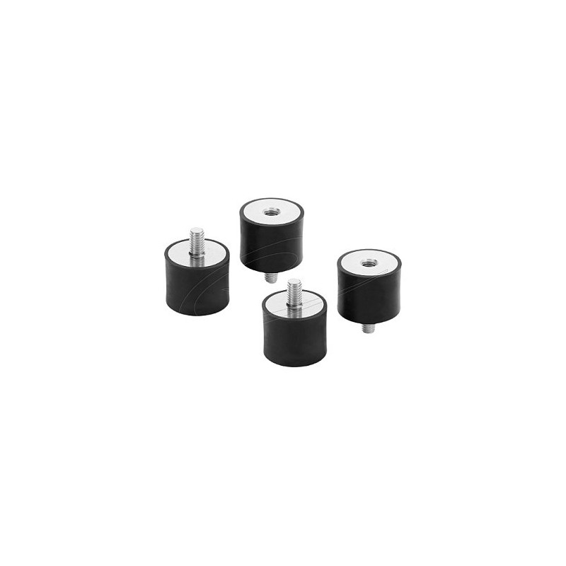 Delock vibration dampers M6 x 1 mm D 25 x H 20 mm with internal and external threads, 4 pieces, black