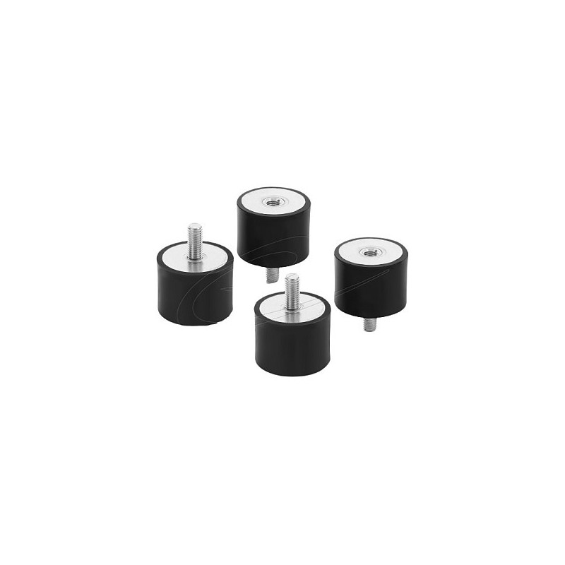 Delock vibration damper M8 x 1.25 mm D 40 x H 30 mm with internal and external thread, 4 pieces, black