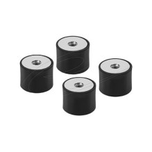Delock vibration damper M8 x 1.25 mm D 30 x H 20 mm with 2 x internal thread, 4 pieces, black
