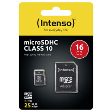 CARD 16GB Intenso MicroSDHC 20MB / s +Adapter CARD 16GB Intenso MicroSDHC 20MB / s +Adapter