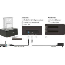 DELOCK Dockingstation 2x SATA III HDD - USB3.0 Clone