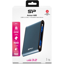 Silicon Power Festplatte 6.3cm 1TB USB3.0 A80Anti-shock / blue extern retail