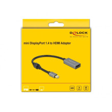 DeLOCK Aktiver Adapter mini DisplayPort 1.4 HDMI 4K 60 Hz (HDR) (Gray / Black, 20cm)